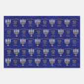 Hanukkah Gold Menorah Monogram Chic Assortment Inpakpapier Vel (Voorkant)