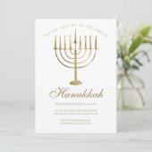 Hanukkah Gold Menorah Star van David Celebration Kaart (Staand voorkant)