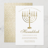 Hanukkah Gold Menorah Star van David Celebration Kaart (Voorkant / Achterkant)