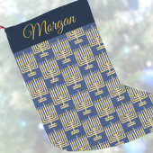 Hanukkah Gold Pattern Add Jouw naam Chrismukkah Kleine Kerstsok