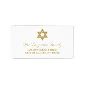 Hanukkah Gold Star van David Simple Holiday Addres Etiket (Voorkant)