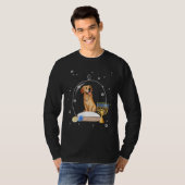 Hanukkah Golden Retriever Dog Snow Globe Pajama T-shirt (Voorkant volledig)