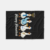 Hanukkah Goose Happy Hanukkah Menorah Dreidel Jewi Fleece Deken (Voorkant (Horizontaal))