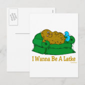 HANUKKAH GRAPPIGE CADEAUS 'IK WIL EEN LATKE ZIJN' FEESTDAGENKAART (Voorkant / Achterkant)