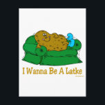 HANUKKAH GRAPPIGE CADEAUS 'IK WIL EEN LATKE ZIJN' FEESTDAGENKAART<br><div class="desc">GEEF DEZE GRAPPIGE JOODSE HUMOR HANUKKAH CADEAUS AAN IEDEREEN ALS UNIEKE CHANOEKA CADEAUS. ELKE AARDAPPELZETMEEL WIL ECHT EEN LATKE ZIJN.</div>