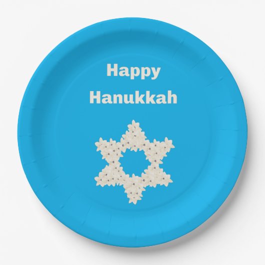 Hanukkah Greeting with Flowers Papieren Bordje (Voorkant)