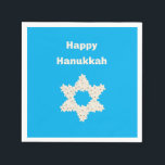 Hanukkah Greeting with Flowers Servet<br><div class="desc">Een ontwerp voor de joodse vakantie Hanukkah,  of het "festival van lichten" zoals het vaak wordt genoemd.</div>