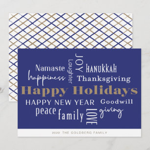 Hanukkah Greetings Holiday Blue Feestdagenkaart