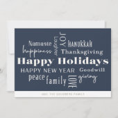 Hanukkah Greetings Holiday Navy Gold Feestdagenkaart (Voorkant)