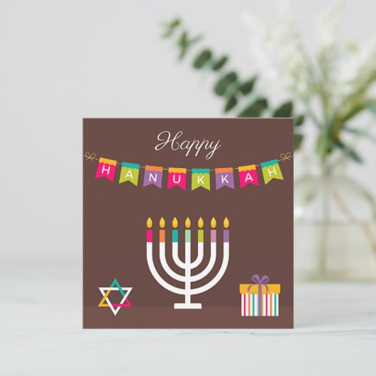 Hanukkah Greetings Notitiekaartje (Staand voorkant)