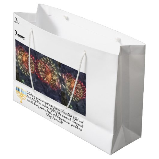 Hanukkah Groot Cadeauzakje (Voorkant Gekanteld)