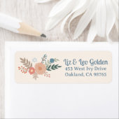 HANUKKAH Hand-Drawn Floral Aangepast Retouradres Etiket (Insitu)