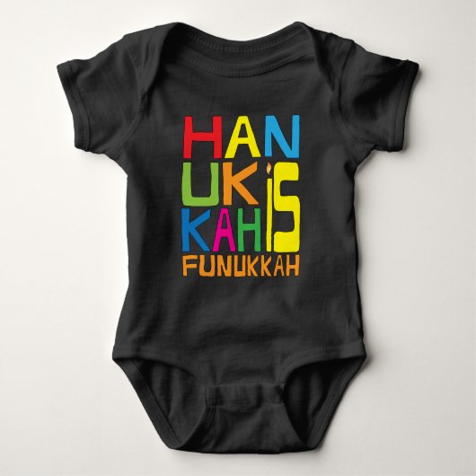 Hanukkah "Hanukkah is Funukkah" Baby Bodysuit (Voorkant)