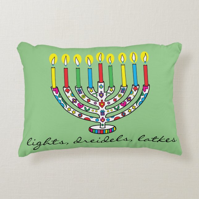 Hanukkah Hanukkiah Bright Lights Accent Kussen (Voorkant)