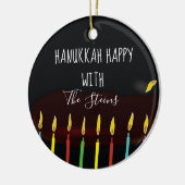 Hanukkah Happy Colorful Menorah Candles Keramisch Ornament (Links)