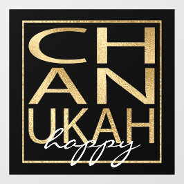 Hanukkah Happy Gold Window Cling Raamsticker