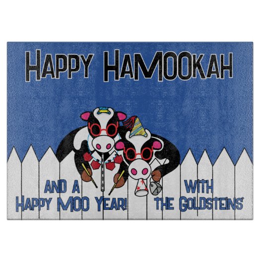 Hanukkah Happy HaMOOkah Snijplank (Voorkant)