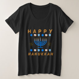 hanukkah happy hanukkah menorah chanukah channuka grote maat t-shirt