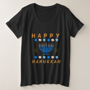 hanukkah happy hanukkah menorah chanukah channuka grote maat t-shirt