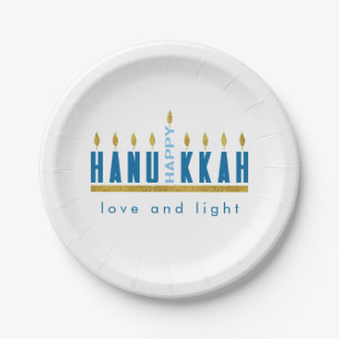 Hanukkah   Happy Hanukkah Menorah Custom Papieren Bordje