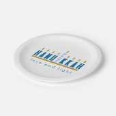 Hanukkah | Happy Hanukkah Menorah Custom Papieren Bordje (Gekanteld)