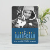 Hanukkah | Happy Hanukkah Menorah-fotokaart Kaart (Staand voorkant)