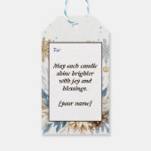 Hanukkah Harmony waterverf Lichtfestival Cadeaulabel (Achterkant)