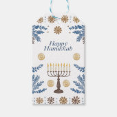 Hanukkah Harmony waterverf Lichtfestival Cadeaulabel (Voorkant)