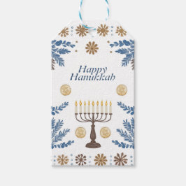Hanukkah Harmony waterverf Lichtfestival Cadeaulabel