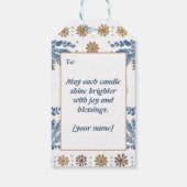 Hanukkah Harmony waterverf Lichtfestival Cadeaulabel (Achterkant)