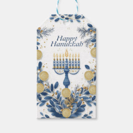 Hanukkah Harmony waterverf Lichtfestival Cadeaulabel