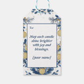 Hanukkah Harmony waterverf Lichtfestival Cadeaulabel (Achterkant)