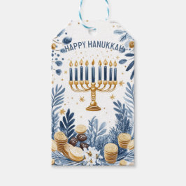 Hanukkah Harmony waterverf Lichtfestival Cadeaulabel