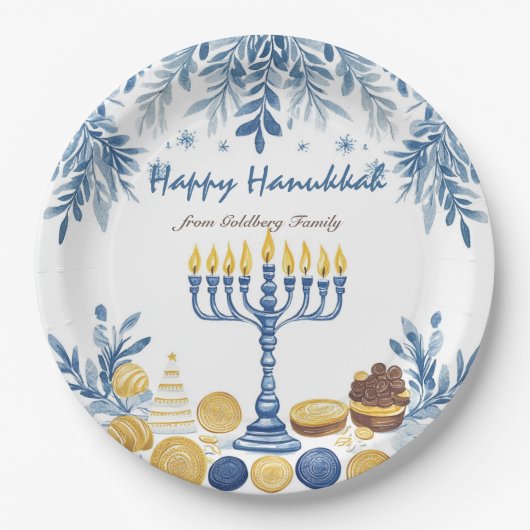 Hanukkah Harmony, waterverf Papieren Bordje (Voorkant)