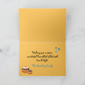 Hanukkah Hebrew Menorah Dreidel & Donuts Feestdagen Kaart (Binnen)