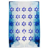 HANUKKAH HEBREW STARS Gift Bag personaliseren Medium Cadeauzakje (Achterkant)