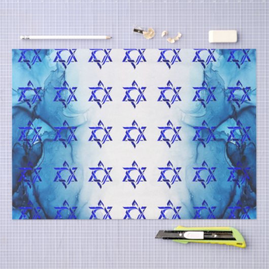 HANUKKAH HEBREW STARS-weefselpapier personaliseren Tissuepapier (Craft)