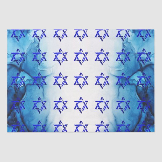 HANUKKAH HEBREW STARS-weefselpapier personaliseren Tissuepapier (Voorkant)