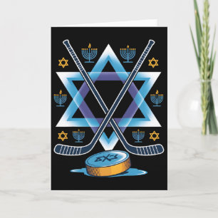 Hanukkah Hockey Menora Ster Vakantie Sportfeest Fe Kaart