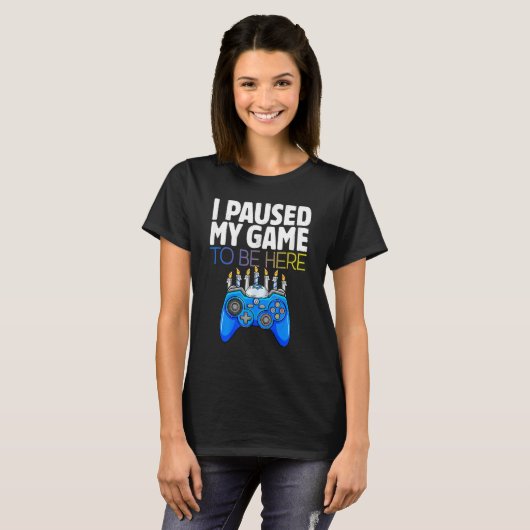 Hanukkah I Paused My Game to be here Controller Ga T-shirt (Voorkant volledig)