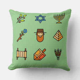 Hanukkah Icons   Hanukkah-festival Kussen
