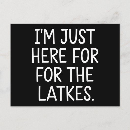 Hanukkah, ik ben hier voor de Joodse Latkes Briefkaart (Voorkant)