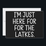 Hanukkah, ik ben hier voor de Joodse Latkes Feestdagenkaart<br><div class="desc">Chanoeka Ik ben hier voor de laatste Joodse feestdag</div>