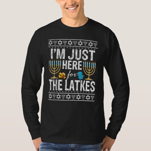 Hanukkah, ik ben hier voor de Joodse Latkes T-shirt (Voorkant)