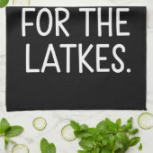 Hanukkah, ik ben hier voor de Joodse Latkes Theedoek (Gevouwen)