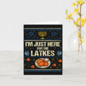 Hanukkah Im Just Here For The Latkes Chanukah Hanu Kaart (Gele Bloem)