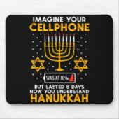 Hanukkah Imagine Your Cellphone Chanukah Jew Men W Muismat (Voorkant)