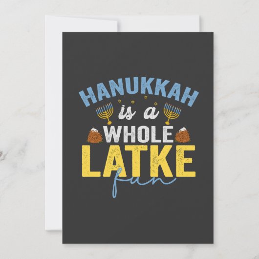 Hanukkah Is een Hele Latke Pret Funny Joodse Chanu Kaart (Voorkant)