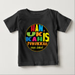 "Hanukkah is Funukkah" Baby Fine Jersey T-Shirt<br><div class="desc">"Hanukkah is Funukkah" Baby Fine Jersey T-Shirt. Personaliseer u door "zegt Jake" te verwijderen. Kies vervolgens uw favoriete lettertypestijl, grootte, kleur en tekst die bij de gelegenheid past! Dit ontwerp kan ook voor andere kledinggrootte, stijlen, en kleuren worden gebruikt. Bedankt om te stoppen en te winkelen. Veel waardering! Happy Chanukah/Hanukkah!...</div>