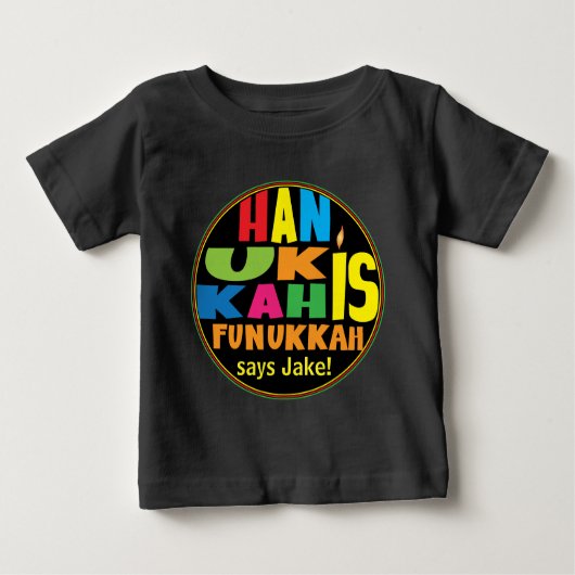 "Hanukkah is Funukkah" Baby Fine Jersey T-Shirt (Voorkant)